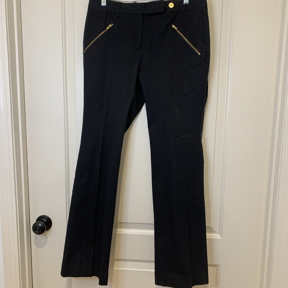 NWT Body By Victoria Black Y2K Dress Pants Size‎ 8 Gold Zipper Detail